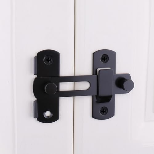 Barn Door Lock 180° Flip Latch 4 Inch Matte Black Hardware