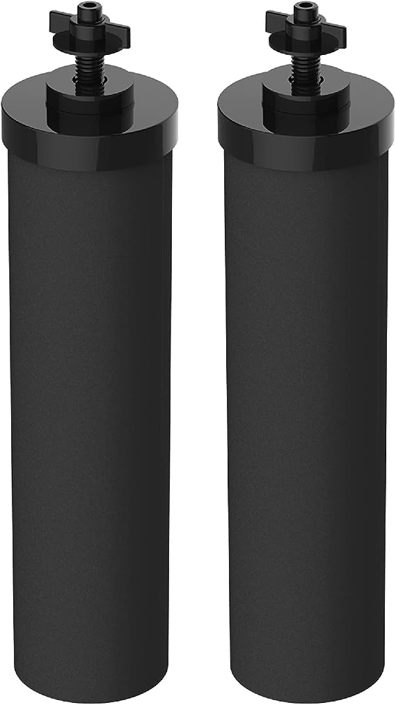 Filterlogic NSF/ANSI 372 Certified Water Filter, Replacement for Berkey® BB9-2® Black Purification Elements and Berkey® Gravity Filter System, Waterdrop King Tank Gravity-fed System, Pack of 4