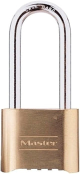 Master Lock Combination Padlock Outdoor Brass Long Shackle 2-Pack 175LHEC2