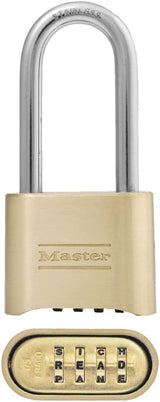 Master Lock Combination Padlock Outdoor Brass Long Shackle 2-Pack 175LHEC2