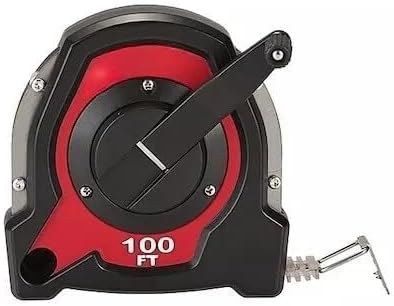 48-22-5101 for Milwaukee 100 'Closed Reel Long Tape Measure Tape Measure, Folding Hook, Metal, Black