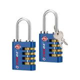 Forge Dual-Opening: Key or Combination Access Lock, Use Key to Recover Code If Forgotten, TSA Approved Locks for Luggage, Pelican case, Travel, Gym, School, Stainless Steel Shackle.(Black 6 Pk)