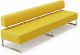 PU Leather Reception Bench Sofa, Modular Waiting Room Seating with Backrest, Commercial Lobby Couch for Hotel Bank Office Salon Training Center Lounge
