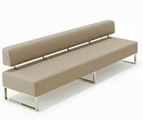 PU Leather Reception Bench Sofa, Modular Waiting Room Seating with Backrest, Commercial Lobby Couch for Hotel Bank Office Salon Training Center Lounge
