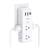 Surge Protector Outlet Extender with Rotating Plug - One Beat 6 AC Multi Plug Outlet with 3 USB Ports (1 USB C), 1800J Wall Charger, 3-Sided Power Strip Spaced Outlet Splitter for Home Office Travel