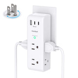 Surge Protector Outlet Extender with Rotating Plug - One Beat 6 AC Multi Plug Outlet with 3 USB Ports (1 USB C), 1800J Wall Charger, 3-Sided Power Strip Spaced Outlet Splitter for Home Office Travel