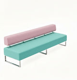 PU Leather Reception Bench Sofa, Modular Waiting Room Seating with Backrest, Commercial Lobby Couch for Hotel Bank Office Salon Training Center Lounge