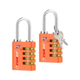Forge Dual-Opening: Key or Combination Access Lock, Use Key to Recover Code If Forgotten, TSA Approved Locks for Luggage, Pelican case, Travel, Gym, School, Stainless Steel Shackle.(Black 6 Pk)