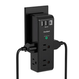 Surge Protector Outlet Extender with Rotating Plug - One Beat 6 AC Multi Plug Outlet with 3 USB Ports (1 USB C), 1800J Wall Charger, 3-Sided Power Strip Spaced Outlet Splitter for Home Office Travel