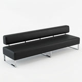 PU Leather Reception Bench Sofa, Modular Waiting Room Seating with Backrest, Commercial Lobby Couch for Hotel Bank Office Salon Training Center Lounge