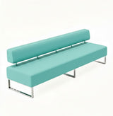 PU Leather Reception Bench Sofa, Modular Waiting Room Seating with Backrest, Commercial Lobby Couch for Hotel Bank Office Salon Training Center Lounge