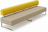 PU Leather Reception Bench Sofa, Modular Waiting Room Seating with Backrest, Commercial Lobby Couch for Hotel Bank Office Salon Training Center Lounge