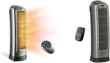 Lasko Tower Space Heater Indoor, Compact Electric Heaters for Indoor Use, Small Space Heater with Remote, Ideal Lasko Space Heaters for Indoor Use, 22.5 Inches, Grey/Black, 1500W, 751320