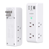 Surge Protector Outlet Extender with Rotating Plug - One Beat 6 AC Multi Plug Outlet with 3 USB Ports (1 USB C), 1800J Wall Charger, 3-Sided Power Strip Spaced Outlet Splitter for Home Office Travel