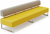 PU Leather Reception Bench Sofa, Modular Waiting Room Seating with Backrest, Commercial Lobby Couch for Hotel Bank Office Salon Training Center Lounge