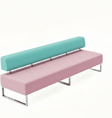 PU Leather Reception Bench Sofa, Modular Waiting Room Seating with Backrest, Commercial Lobby Couch for Hotel Bank Office Salon Training Center Lounge
