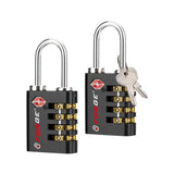 Forge Dual-Opening: Key or Combination Access Lock, Use Key to Recover Code If Forgotten, TSA Approved Locks for Luggage, Pelican case, Travel, Gym, School, Stainless Steel Shackle.(Black 6 Pk)