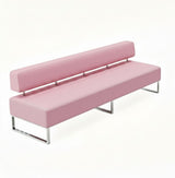 PU Leather Reception Bench Sofa, Modular Waiting Room Seating with Backrest, Commercial Lobby Couch for Hotel Bank Office Salon Training Center Lounge