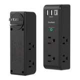 Surge Protector Outlet Extender with Rotating Plug - One Beat 6 AC Multi Plug Outlet with 3 USB Ports (1 USB C), 1800J Wall Charger, 3-Sided Power Strip Spaced Outlet Splitter for Home Office Travel