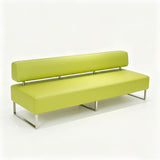 PU Leather Reception Bench Sofa, Modular Waiting Room Seating with Backrest, Commercial Lobby Couch for Hotel Bank Office Salon Training Center Lounge