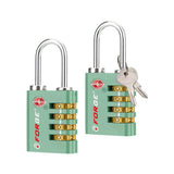 Forge Dual-Opening: Key or Combination Access Lock, Use Key to Recover Code If Forgotten, TSA Approved Locks for Luggage, Pelican case, Travel, Gym, School, Stainless Steel Shackle.(Black 6 Pk)