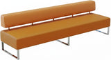 PU Leather Reception Bench Sofa, Modular Waiting Room Seating with Backrest, Commercial Lobby Couch for Hotel Bank Office Salon Training Center Lounge