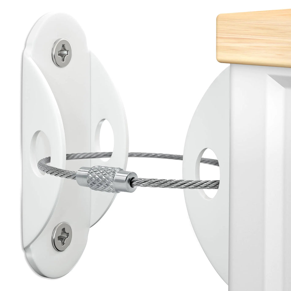Booda Brand Furniture Anchors (10 Pack) for Baby Proofing Furniture Straps Anti Tip Furniture Anchor Securing 400 lbs/Keep Baby Pet Safety from Falling Furniture Metal White Earthquake Straps