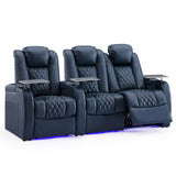 Weilianda Home Theater Seating, Top Grain Leather Movie Theater Chair