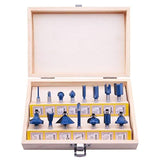 LU&MN Carbide Tipped Router Bits, 1/4" Shank, 15 PCS