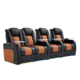 Weilianda Home Theater Seating, Top Grain Leather Movie Theater Chair