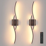 Battery Operated Wall Sconces Set of Two, Black 31.4" 3 Color LED dimmable Wireless Wall Sconce with Remote Control, USB Rechargeable Wall Lights for Living Room Bedroom Hallway Background