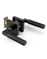 KNOBWELL 4 Pack Door Handles Black Matte Interior Door Levers for Closet Hallway Pantry Doorknob with No-Lock