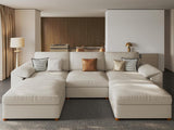 EASE MOOSE Modular Sectional Sofa, Leather Sectional Couch, Deep Brown