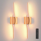 Battery Operated Wall Sconces Set of Two, Black 31.4" 3 Color LED dimmable Wireless Wall Sconce with Remote Control, USB Rechargeable Wall Lights for Living Room Bedroom Hallway Background