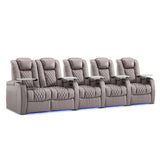 Weilianda Home Theater Seating, Top Grain Leather Movie Theater Chair