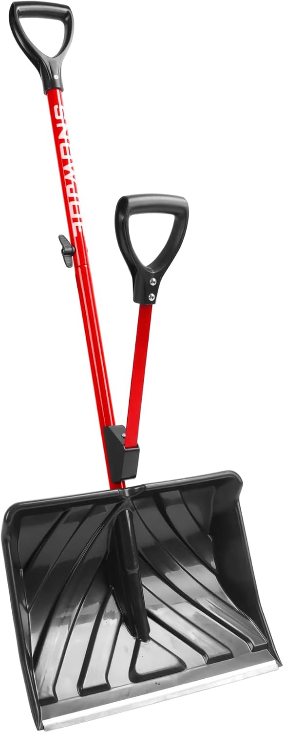 Snow Joe Snow Shovel with 18-Inch Blade and Assist Handle, SJ-SHLV01-RED
