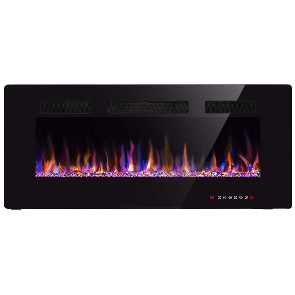 50 inch Electric Fireplace Recessed and Wall Mounted Insert Update