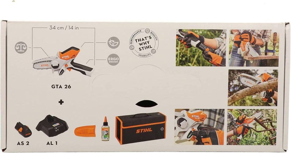 Stihl GTA 26 Wood Cutter with AS 2 Battery and Charger AL 1, Battery Operated
