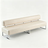 PU Leather Reception Bench Sofa, Modular Waiting Room Seating with Backrest, Commercial Lobby Couch for Hotel Bank Office Salon Training Center Lounge