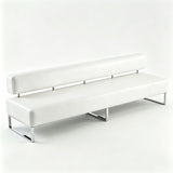 PU Leather Reception Bench Sofa, Modular Waiting Room Seating with Backrest, Commercial Lobby Couch for Hotel Bank Office Salon Training Center Lounge