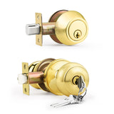 6 Pack Entry Door Locksets with Single Cylinder Deadbolt, Oil Rubbed Bronze Exterior Door Lock Set with Same Key, Front Roound Door Knob and Deadbolt Set