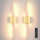 Battery Operated Wall Sconces Set of Two, Black 31.4" 3 Color LED dimmable Wireless Wall Sconce with Remote Control, USB Rechargeable Wall Lights for Living Room Bedroom Hallway Background