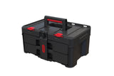 Keter Stack-n-Roll Modular Tools Organizer for Garage Storage and DIY, 3 Piece Resin Rolling Tool Box System for Small Parts