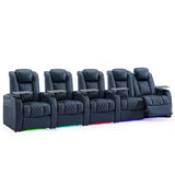 Weilianda Home Theater Seating, Top Grain Leather Movie Theater Chair