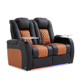 Weilianda Home Theater Seating, Top Grain Leather Movie Theater Chair