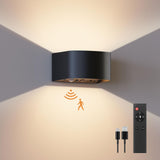 FULEN Motion Sensor Wall Light with Remote Control 3 Colors Wireless Wall Lamp LED Indoor Up and Down Wall Sconce 5000mAh Rechargeable Battery Powered Wall Lamps Brightness Adjustable, 2 Pack
