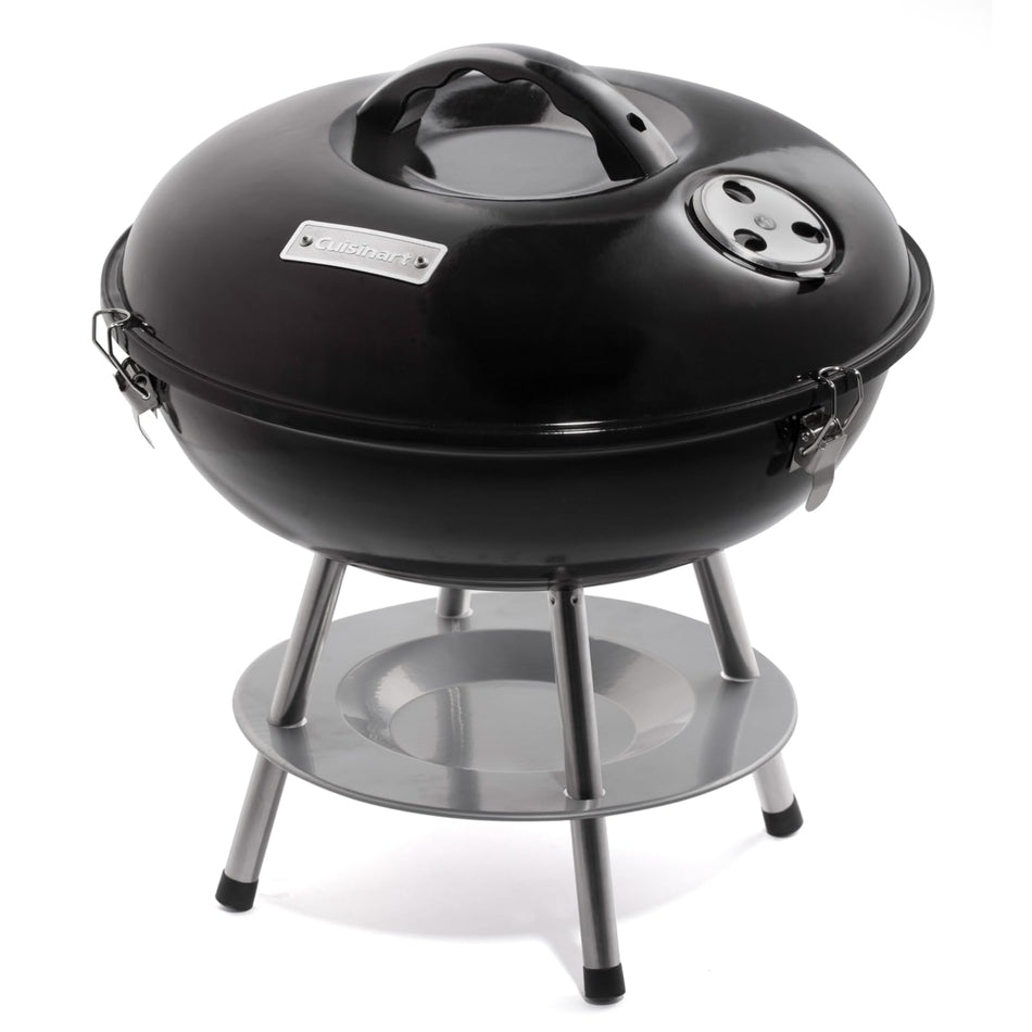 Cuisinart Charcoal Grill, Portable Tabletop Design, Locking Lid, 14"