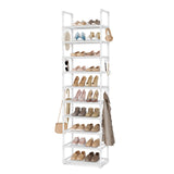VTRIN 10 Tier Shoe Rack Tall Large Capacity 50 Pair Wide Shoe Organizer with Two Hooks Sturdy Metal Shoe Shelf for Entryway, Closet, Bedroom