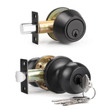 6 Pack Entry Door Locksets with Single Cylinder Deadbolt, Oil Rubbed Bronze Exterior Door Lock Set with Same Key, Front Roound Door Knob and Deadbolt Set