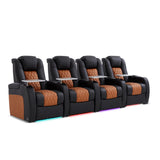 Weilianda Home Theater Seating, Top Grain Leather Movie Theater Chair